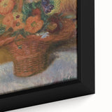 Red Basket of Zinnias Modern Wall Art – Vibrant Floral Masterpiece