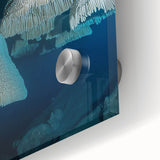 Close-up of an acrylic landscape artwork showcasing vibrant cave formations with intricate details and rich colors, perfect for modern home decor.