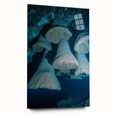 Acrylic glass artwork depicting a stunning landscape with intricate cave formations, showcasing vibrant colors and fine details. Ideal for modern home décor.