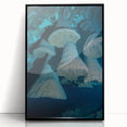Framed acrylic artwork showcasing a stunning cave landscape with rich colors and intricate details. The black frame enhances the visual appeal, perfect for modern decor.