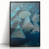 Framed acrylic artwork showcasing a stunning cave landscape with rich colors and intricate details. The black frame enhances the visual appeal, perfect for modern decor.