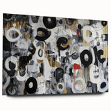 Large Abstract Bedroom Wall Art – Black, Beige & Gold Canvas