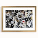 Large Abstract Bedroom Wall Art – Black, Beige & Gold Canvas