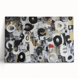 Large Abstract Bedroom Wall Art – Black, Beige & Gold Canvas