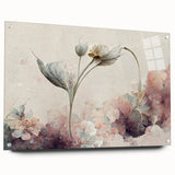 Botanical Floral Living Room Wall Art – Modern Framed Canvas