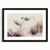 Botanical Floral Living Room Wall Art – Modern Framed Canvas