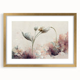 Botanical Floral Living Room Wall Art – Modern Framed Canvas