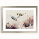 Botanical Floral Living Room Wall Art – Modern Framed Canvas