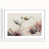 Botanical Floral Living Room Wall Art – Modern Framed Canvas