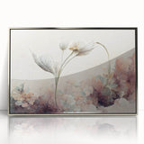 Botanical Floral Living Room Wall Art – Modern Framed Canvas