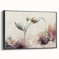 Botanical Floral Living Room Wall Art – Modern Framed Canvas