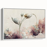 Botanical Floral Living Room Wall Art – Modern Framed Canvas