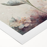 Botanical Floral Living Room Wall Art – Modern Framed Canvas