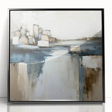 Framed abstract architecture wall art in black acrylic, showcasing geometric shapes and clean lines, perfect for modern home decor and artistic settings.