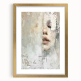 Abstract figurative wall art in a gold frame, showcasing vibrant colors and dynamic shapes, perfect for modern decor. Ideal for adding elegance to any space.