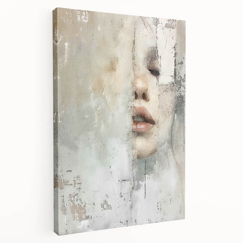 Abstract figurative wall art on stretched canvas showcasing vibrant colors and dynamic shapes, perfect for modern home decor and artistic expression.