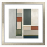 Abstract geometric frame with a silver mat, showcasing a modern design. Ideal for contemporary decor, it adds elegance to any wall space and enhances visual appeal.