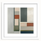 Abstract geometric frame showcasing a white mat, designed to enhance artwork presentation. Ideal for modern decor, adding a touch of elegance to any space.