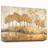 Abstract landscape wall art displayed in acrylic glass, showcasing vibrant colors and intricate patterns, highlighting a modern artistic design ideal for home decor.