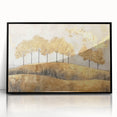 Framed abstract landscape wall art featuring vibrant colors and dynamic shapes, presented in a sleek black frame, ideal for modern home decor.
