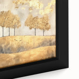 Framed canvas art showcasing an abstract landscape with vibrant colors and intricate details, perfect for modern home decor and artistic expression.