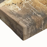 Close-up of vibrant abstract landscape wall art on stretched canvas, showcasing dynamic colors and textures perfect for modern home decor. Ideal for art enthusiasts.