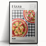 Large abstract wall art featuring an array of geometric shapes in black and white, framed acrylic.