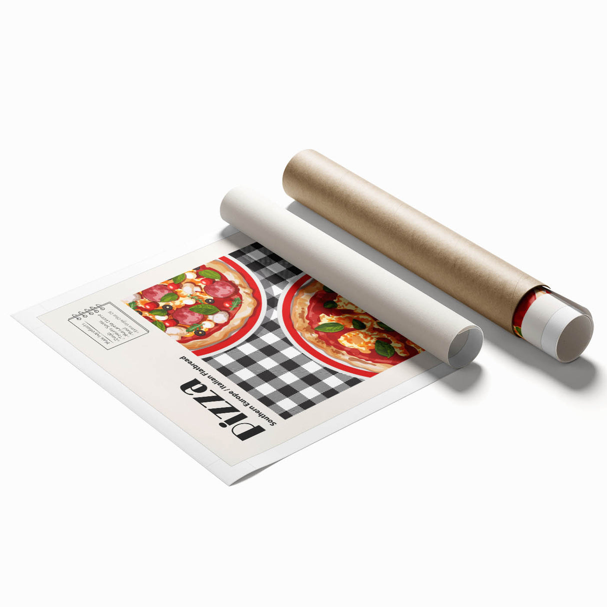 Extra large rolled print featuring assorted floral art in soft pastel shades.