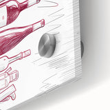 Large abstract wall art featuring mid-century modernist designs in muted earth tones on acrylic glass.