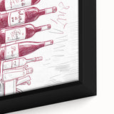 Extra large black wall art featuring colorful, textured food and drink imagery on framed canvas, ideal for living room decor.