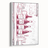 Vintage poster art of colorful cocktails on black background, framed canvas, suitable for extra large living room wall.