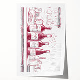 Extra large rolled print featuring a floral design in soft pastel shades, ideal for art wall dining room.