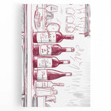 Large black and white stretched canvas featuring assorted kitchen items, ideal for kitchen wall art.