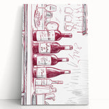 Large black and white stretched canvas featuring assorted kitchen utensils, ideal for kitchen wall art.