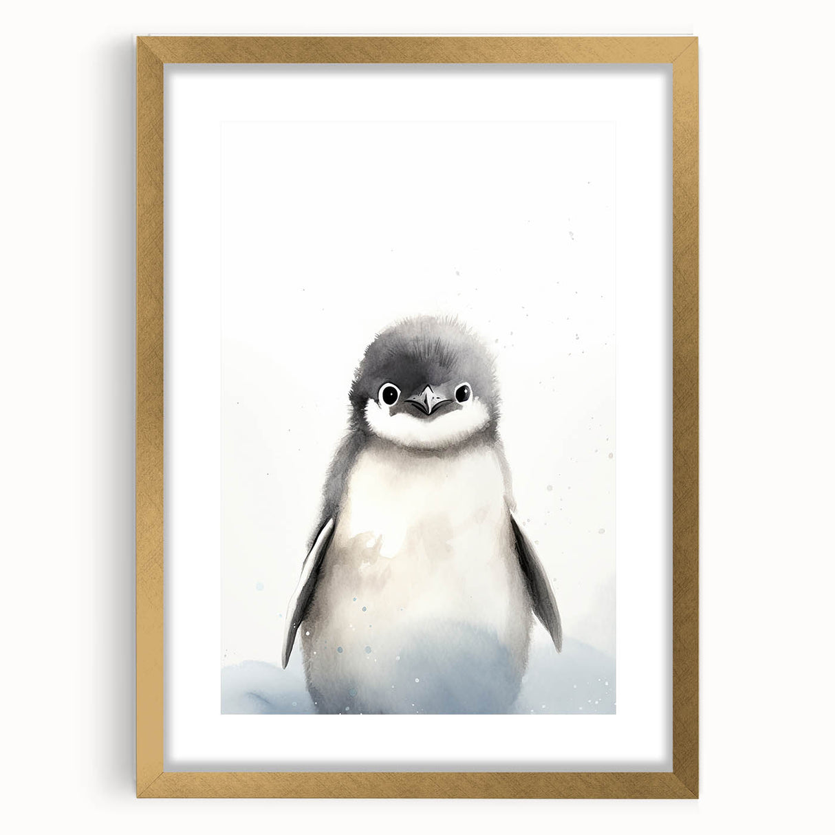 Framed Canvas Art for Children – Adorable Baby Penguin Print