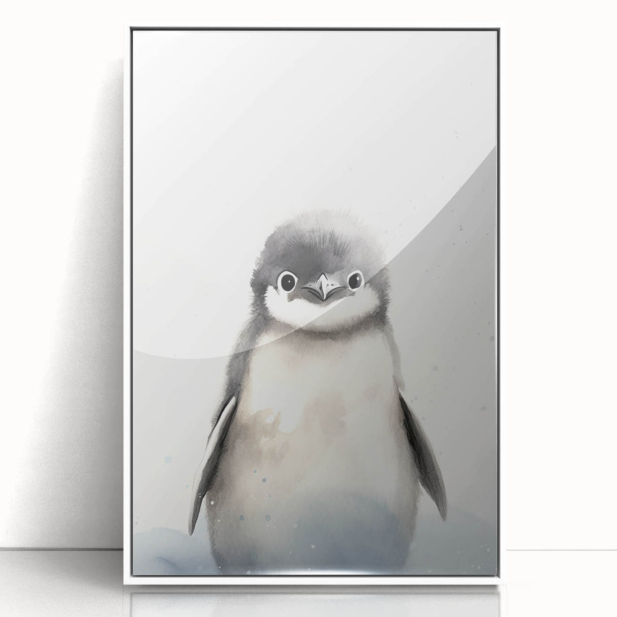 Framed Canvas Art for Children – Adorable Baby Penguin Print