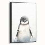 Framed Canvas Art for Children – Adorable Baby Penguin Print