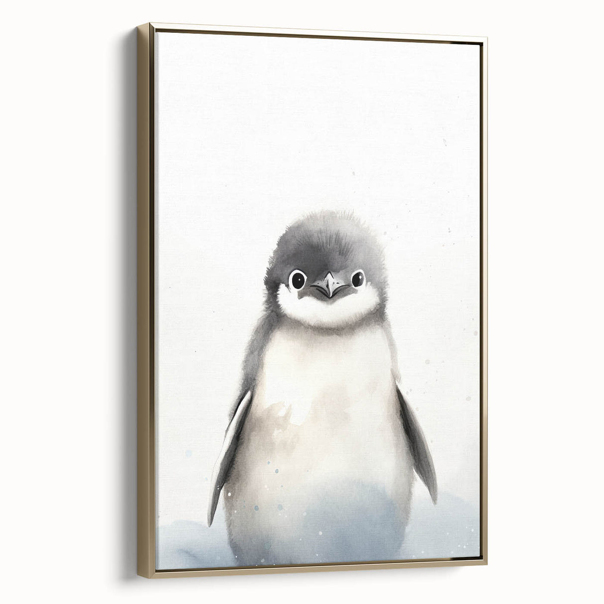 Framed Canvas Art for Children – Adorable Baby Penguin Print