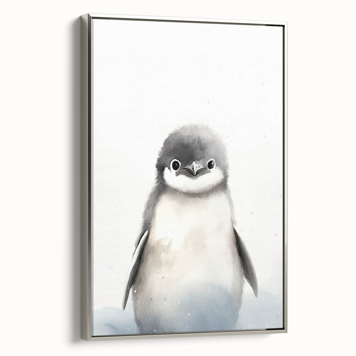 Framed Canvas Art for Children – Adorable Baby Penguin Print