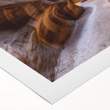 Vibrant rolled canvas artwork depicting expansive desert canyons under a bright blue sky, showcasing intricate textures and warm earthy tones, perfect for home decor.