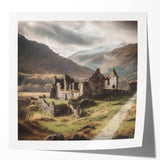 Vibrant landscape wall art print showcasing a serene countryside scene with lush greenery and a blue sky, presented in a glossy finish for a modern decor touch.