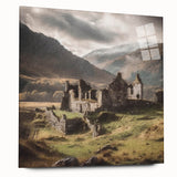 Acrylic glass wall art displaying a serene countryside landscape, showcasing vibrant greenery and a tranquil sky, perfect for home decor.