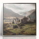 Framed acrylic wall art depicting a serene countryside landscape, featuring vibrant colors and intricate details, ideal for home decor enhancement and ambiance.