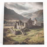 Stretched canvas wall art featuring a serene countryside landscape, showcasing lush green fields and a vibrant sky, perfect for home decor and nature lovers.