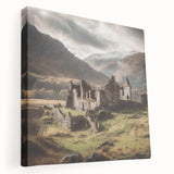 Stretched canvas wall art depicting a serene countryside landscape, showcasing vibrant green fields and a clear blue sky, perfect for enhancing home decor.