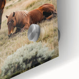 Peaceful Horses Countryside Wall Art - Scenic Rural Landscape Canvas