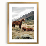 Peaceful Horses Countryside Wall Art - Scenic Rural Landscape Canvas