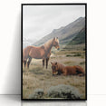 Peaceful Horses Countryside Wall Art - Scenic Rural Landscape Canvas