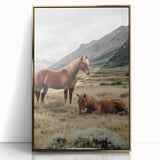Peaceful Horses Countryside Wall Art - Scenic Rural Landscape Canvas