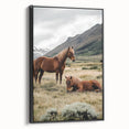 Peaceful Horses Countryside Wall Art - Scenic Rural Landscape Canvas